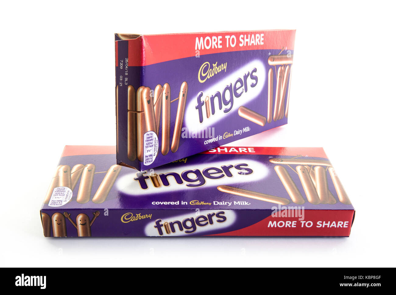 SWINDON, UK - SEPTEMBER 10, 2017: Two Packets of Cadbuy Fingers on a white background Stock Photo