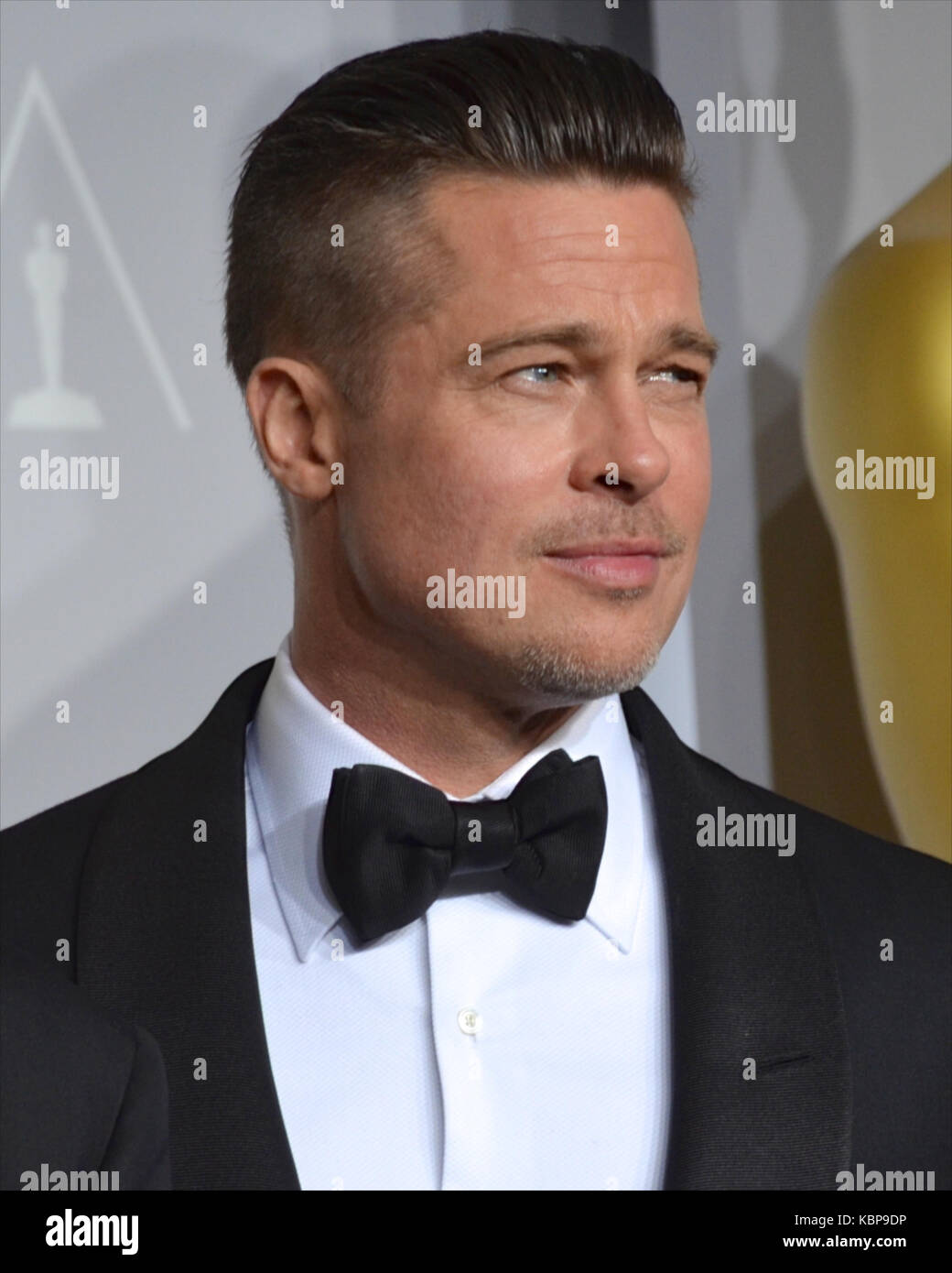 Actor Brad Pitt poses in the press room during the 86th Annual Academy  Awards at Loews Hollywood Hotel on March 2, 2014 in Hollywood, California  Stock Photo - Alamy