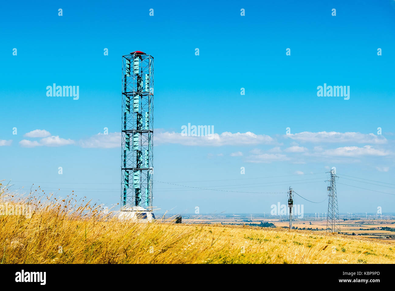 vertical axis wind turbines eolic energy Stock Photo