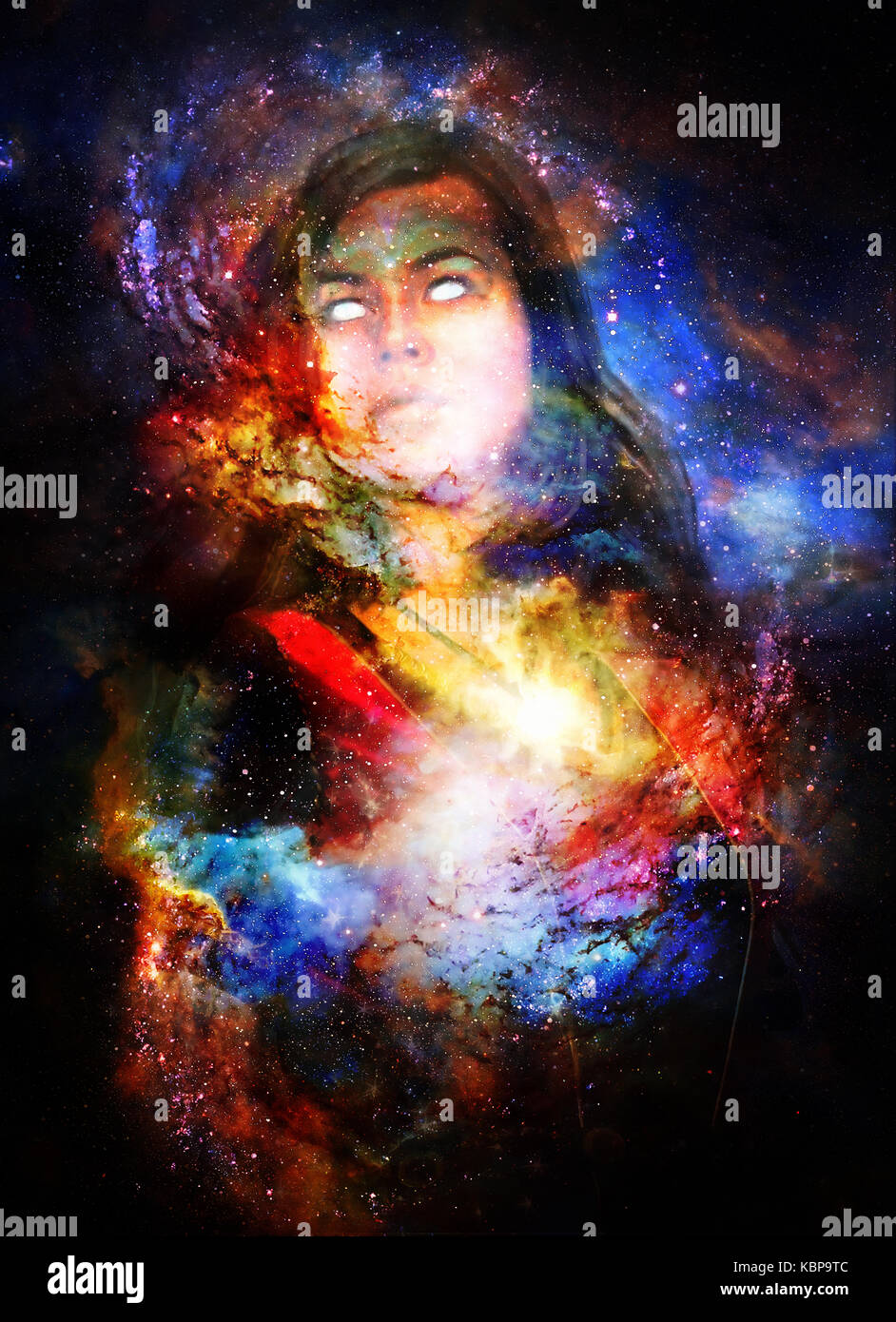 Goddess Woman in Cosmic space. Cosmic Space background Stock Photo - Alamy