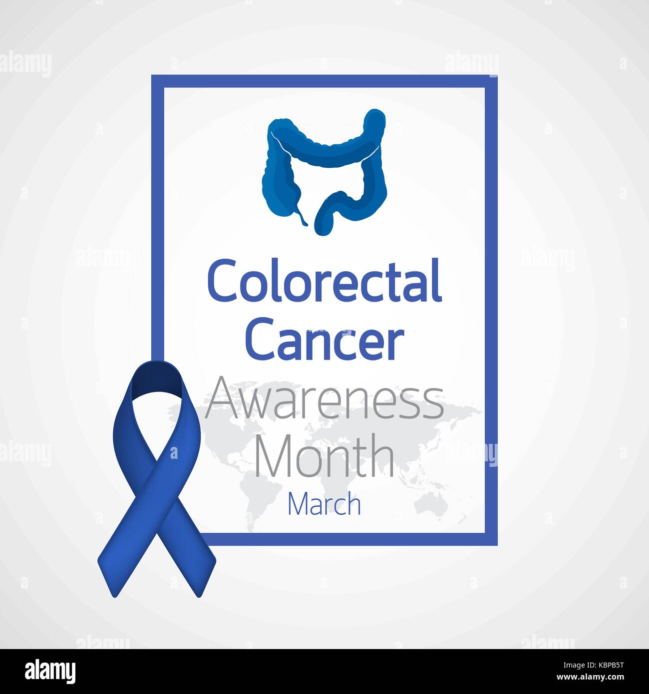 Colorectal Cancer Banner, Card, Placard with Vector 3d Realistic