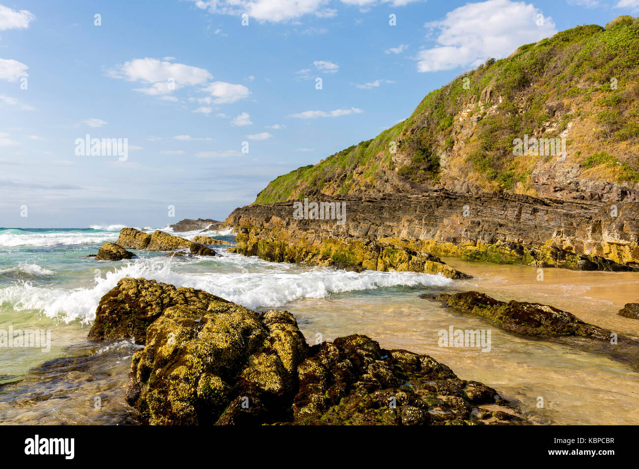 Southern headland on Blueys beach, in Pacific Palms on the mid north