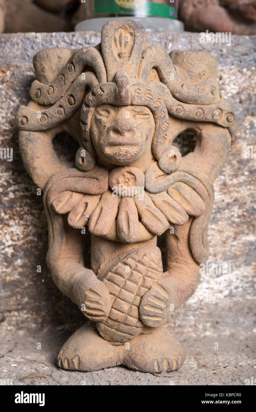 February 3, 2015 San Pedro la Laguna, Guatemala: religious statue closeup inside a Mayan praying room Stock Photo