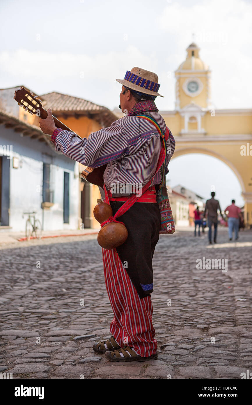 Street musician guatemala antigua hi res stock photography and
