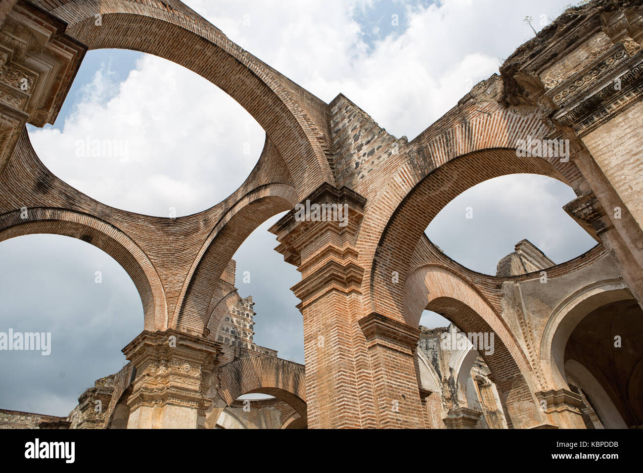 the ruins of Cathedral de Santiago a Roman Catholic church in Antigua  Guatemala Stock Photo - Alamy, image size:1300x956