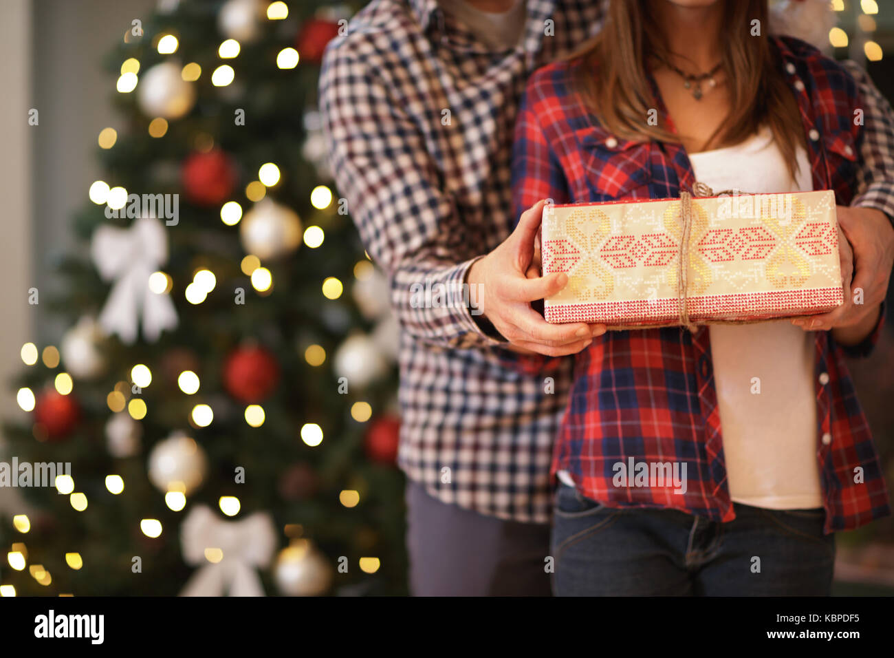 close-up-of-christmas-present-as-midnight-surprise-conceptv-stock