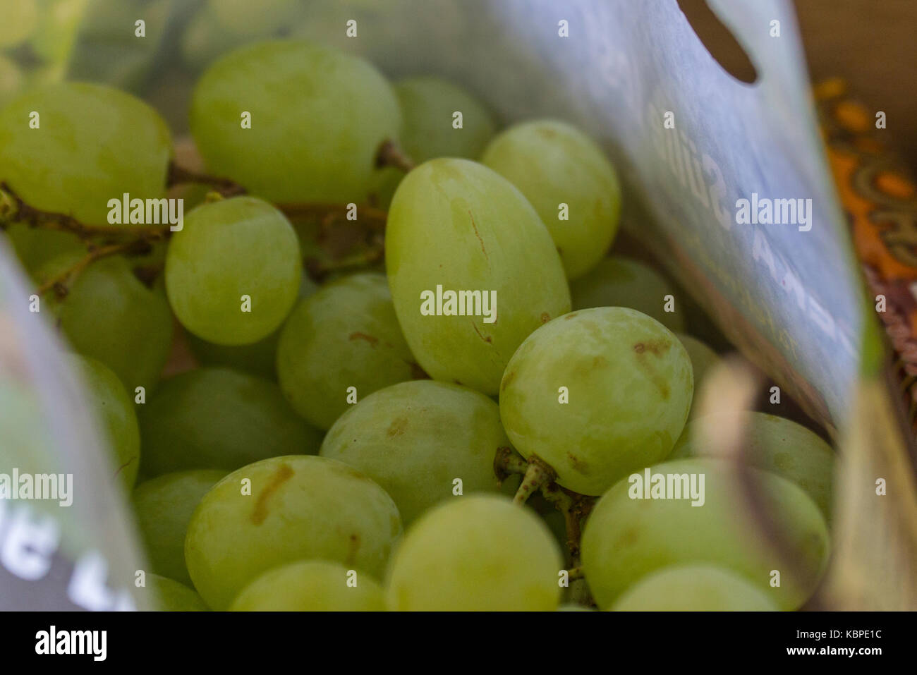 green grapes group close up frsh fruits Stock Photo