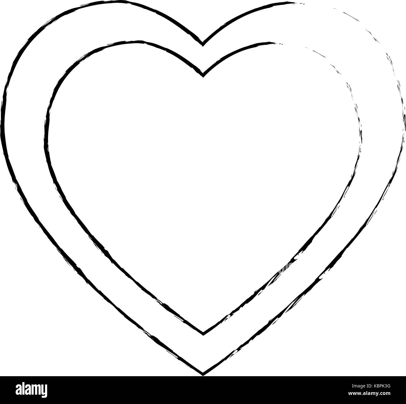 Pixelated heart shape icon vector Black and White Stock Photos & Images ...
