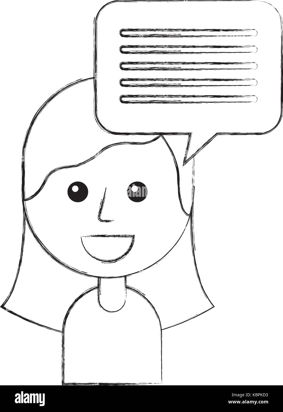 cartoon girl and speech bubble message Stock Vector Image & Art - Alamy