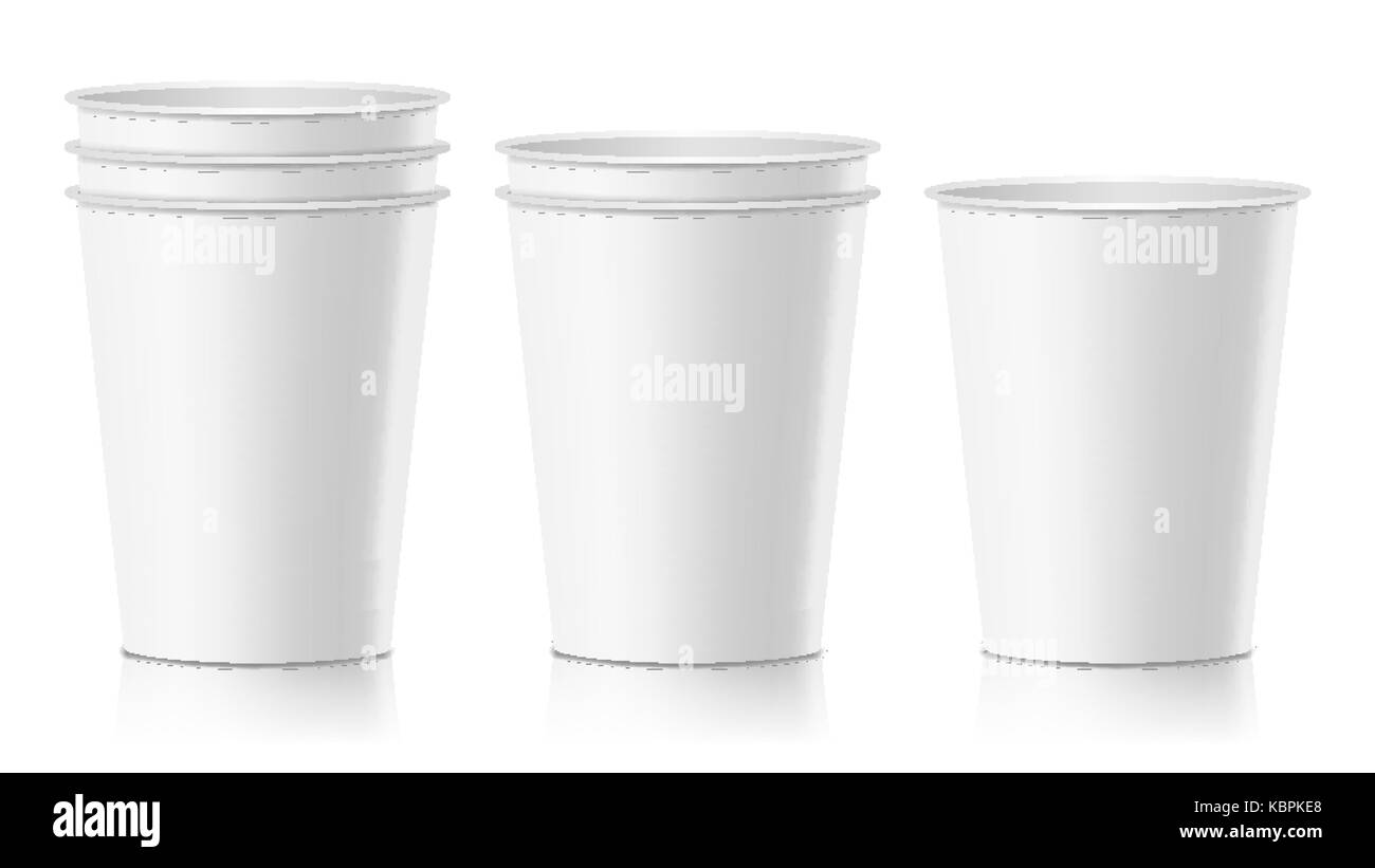 Realistic Paper Cup Vector. Cafe Latte, Mocha, Cappuccino Cup Mock Up ...