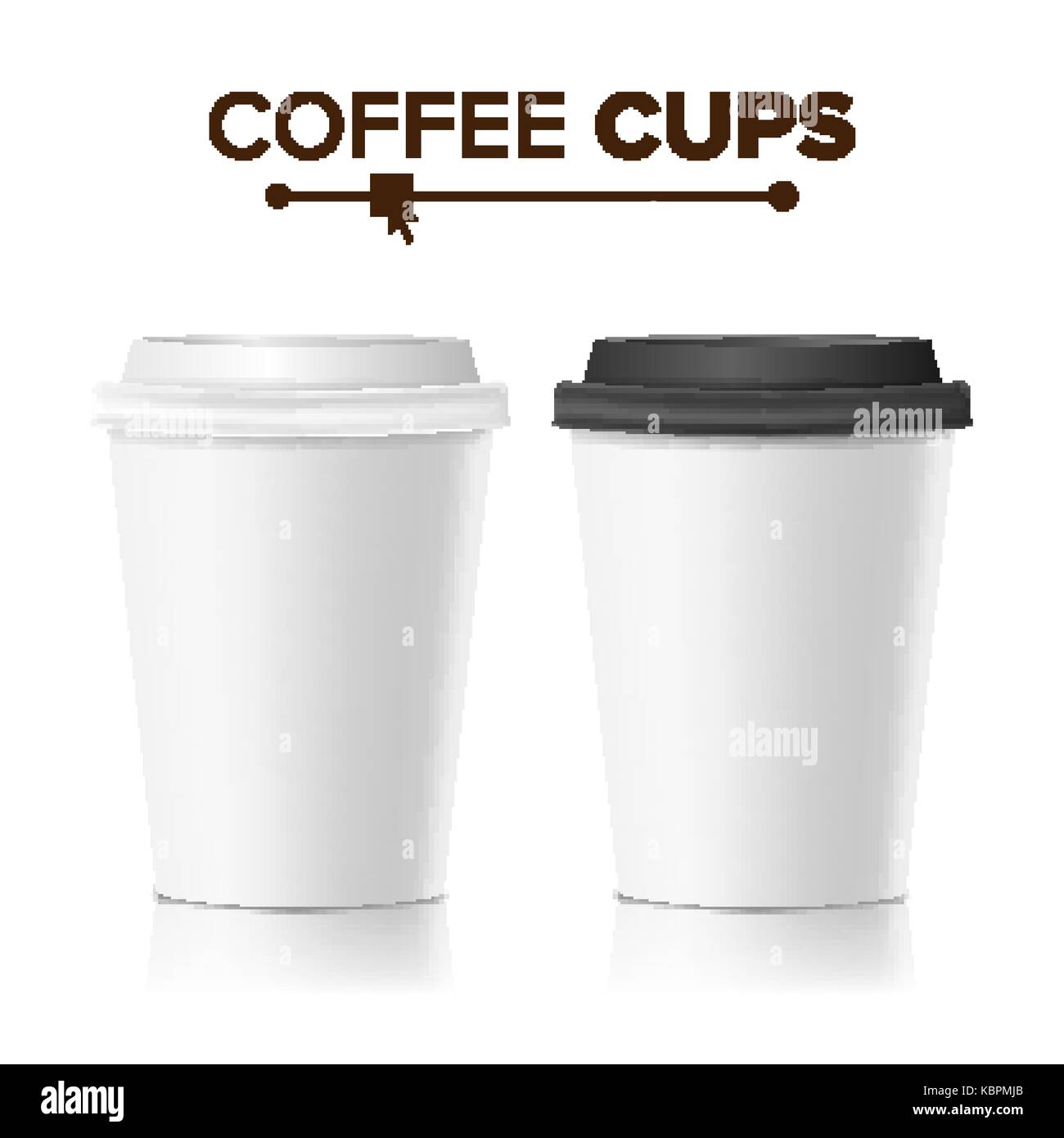 3d Coffee Paper Cup Vector. Collection 3d Coffee Cup Mockup. Isolated ...