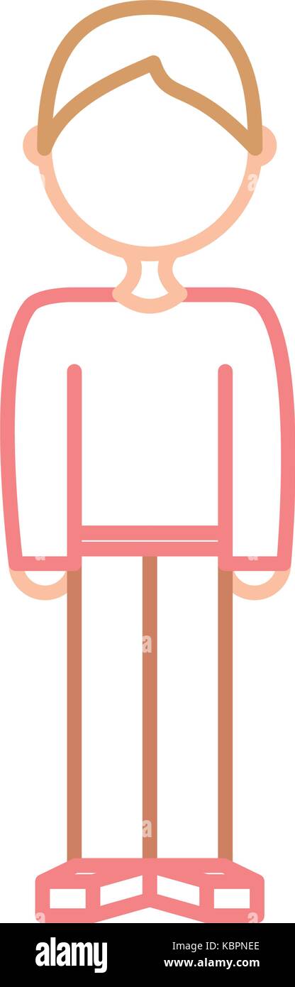 avatar man standing icon over white background colorful design vector ...
