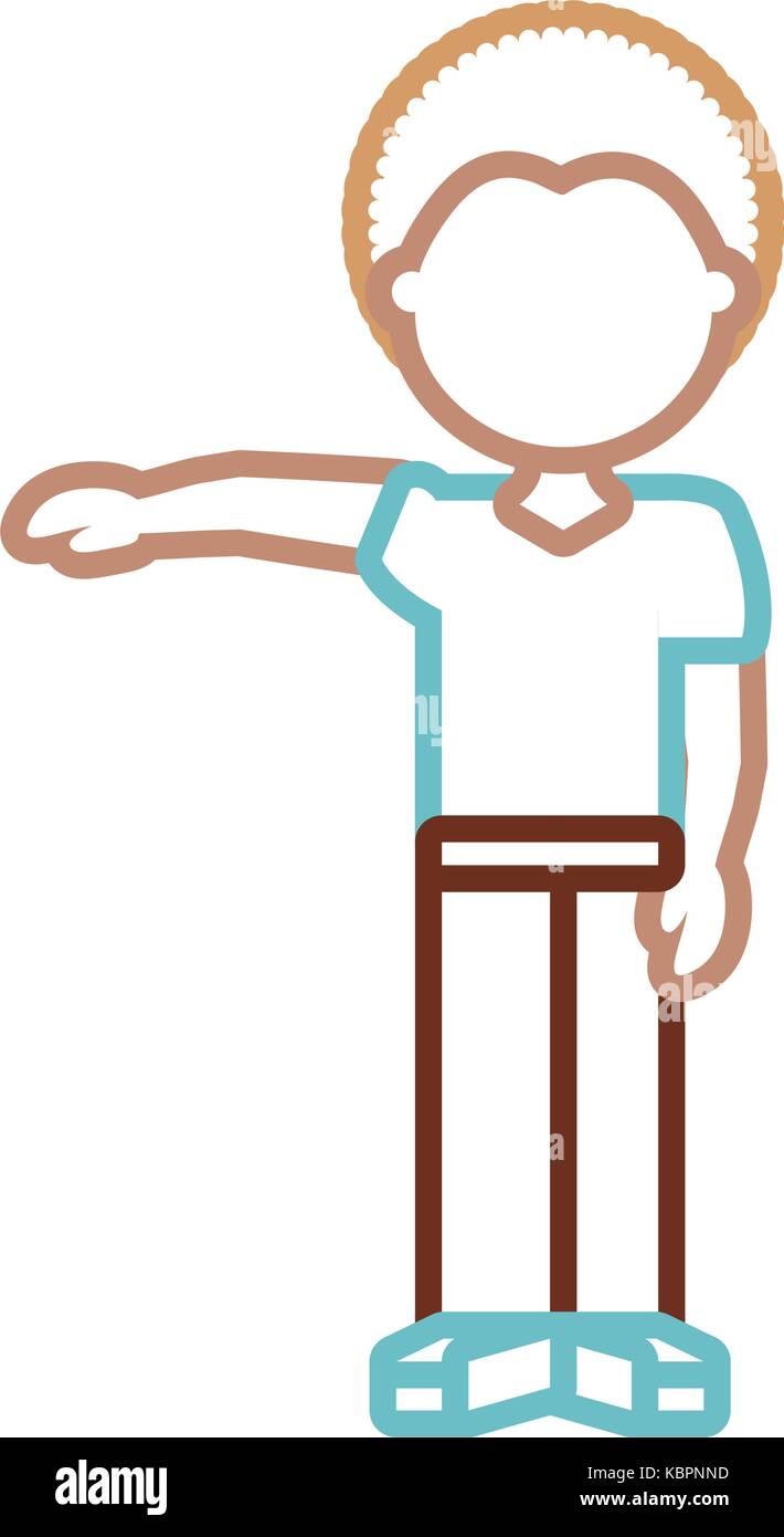 avatar man standing icon over white background colorful design vector ...