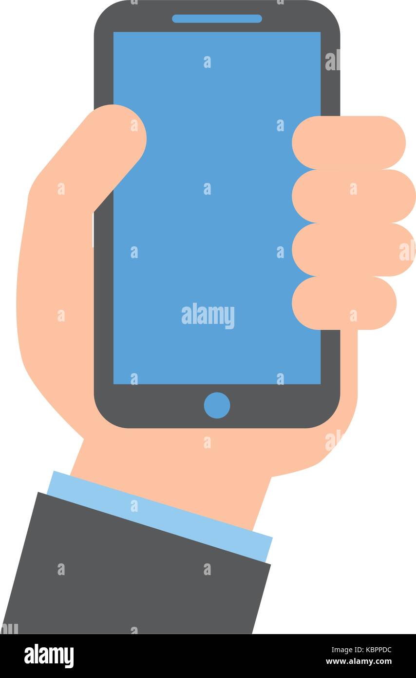 hand holding smartphone device digital Stock Vector Image & Art - Alamy
