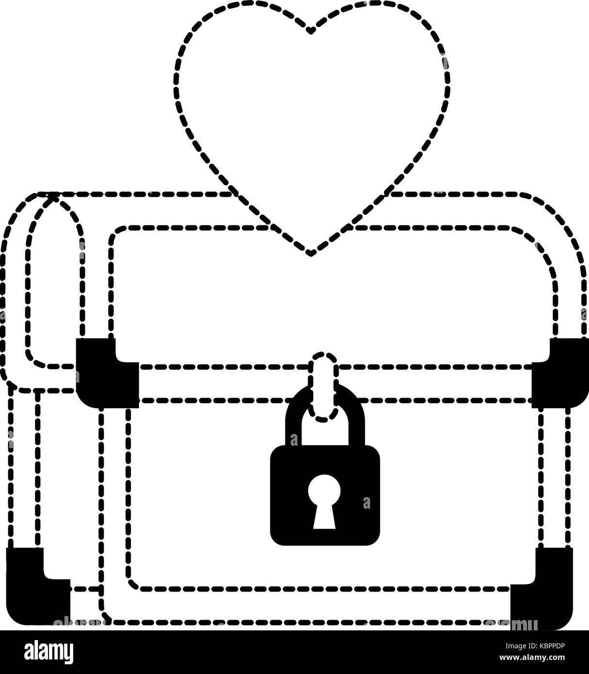 pixelated treasure chest with heart vector illustration design Stock ...