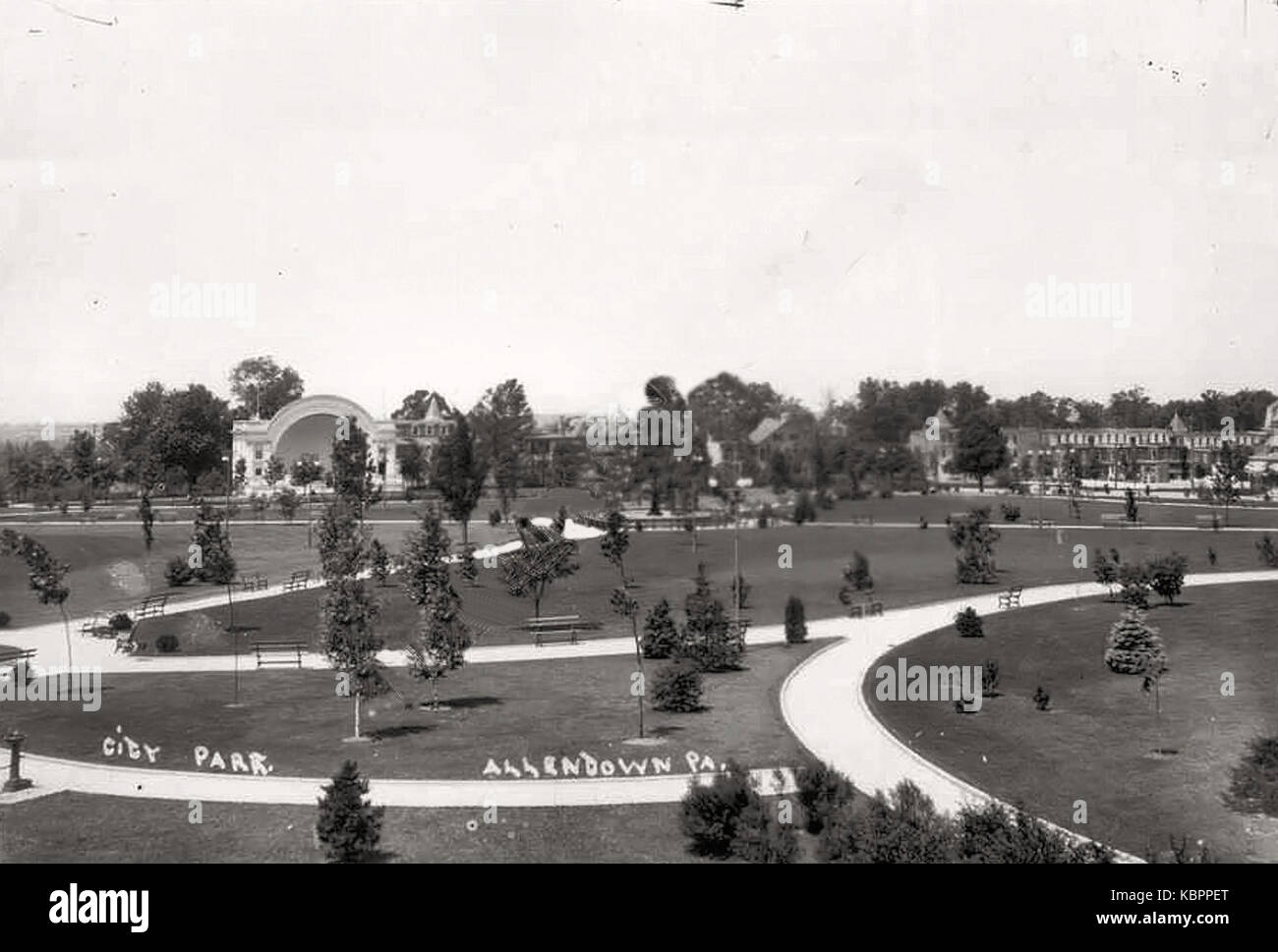 1909   West Park Photograph   Allentown PA Stock Photo