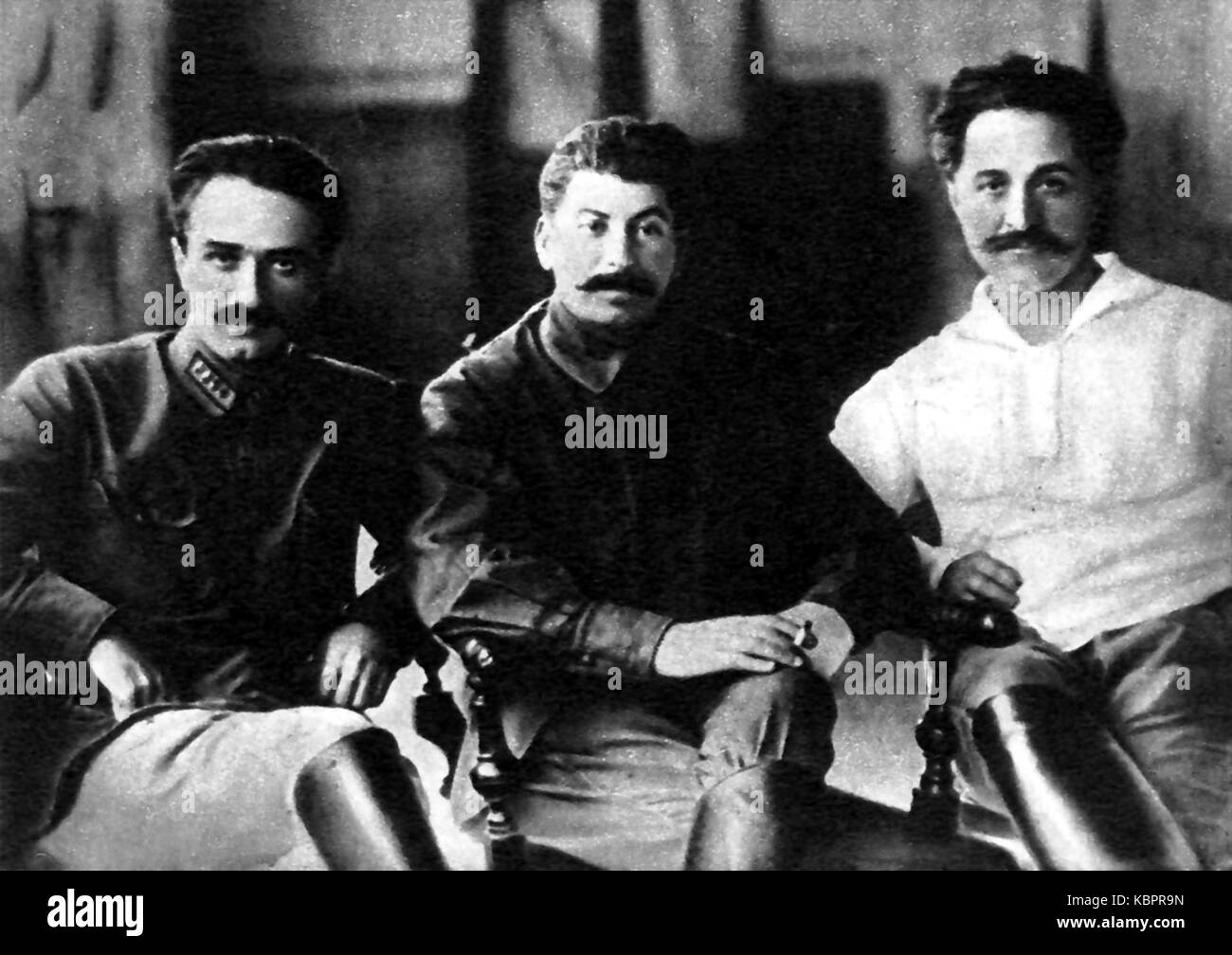 Ordzhonikidze, Stalin and Mikoyan, 1925 Stock Photo