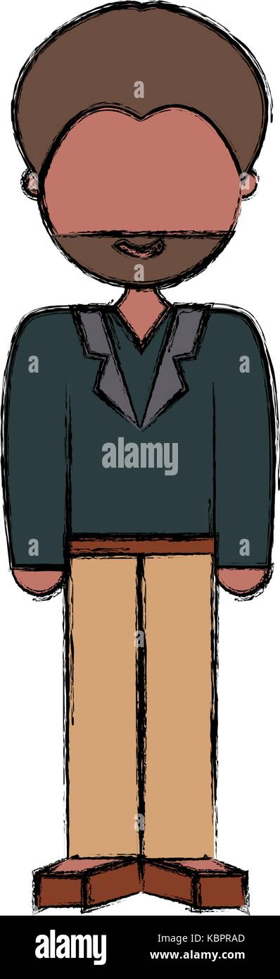 avatar man standing icon over white background colorful design vector ...