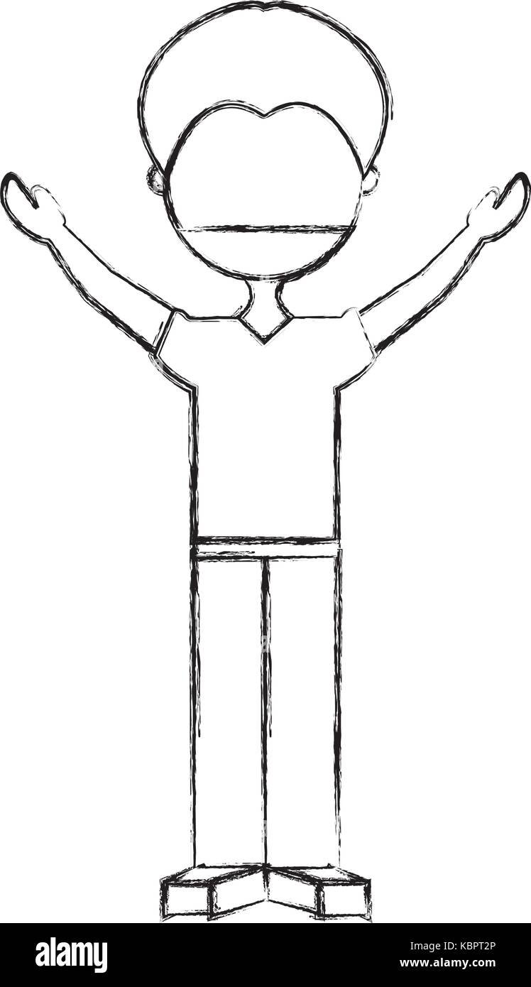 avatar man standing icon over white background colorful design vector ...