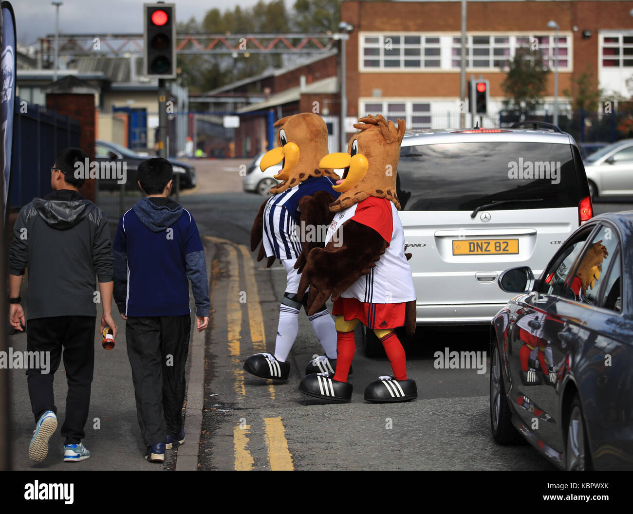 West Bromwich Albion mascots Baggie Bird and Albi during the Premier