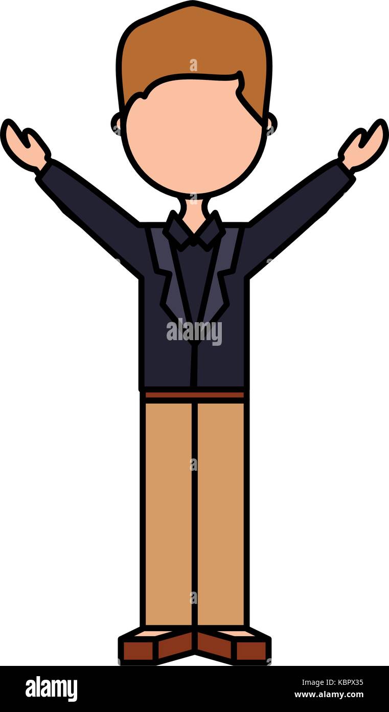 avatar man standing icon over white background colorful design vector ...
