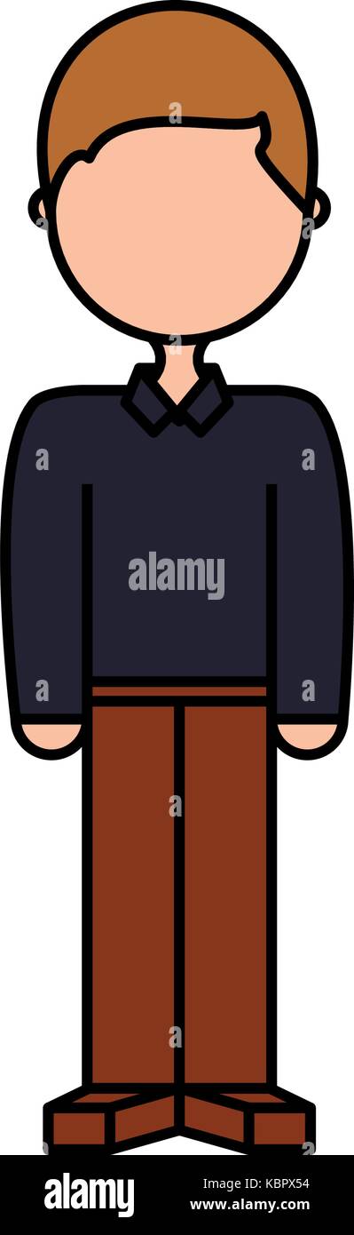 avatar man standing icon over white background colorful design vector ...