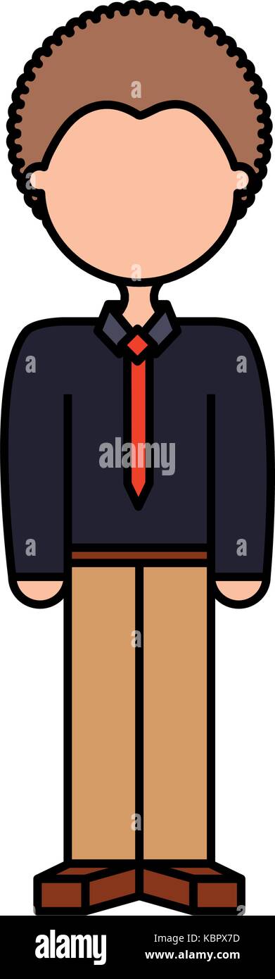 avatar man standing icon over white background colorful design vector ...