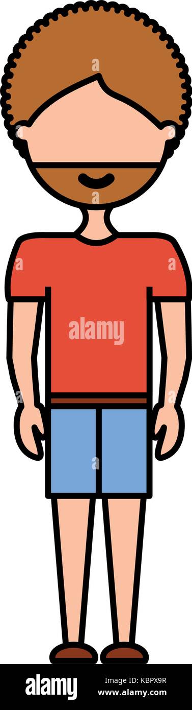 avatar man standing icon over white background colorful design vector ...