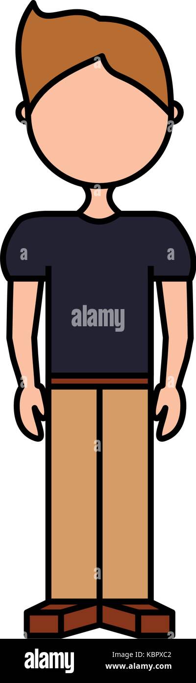 avatar man standing icon over white background colorful design vector ...
