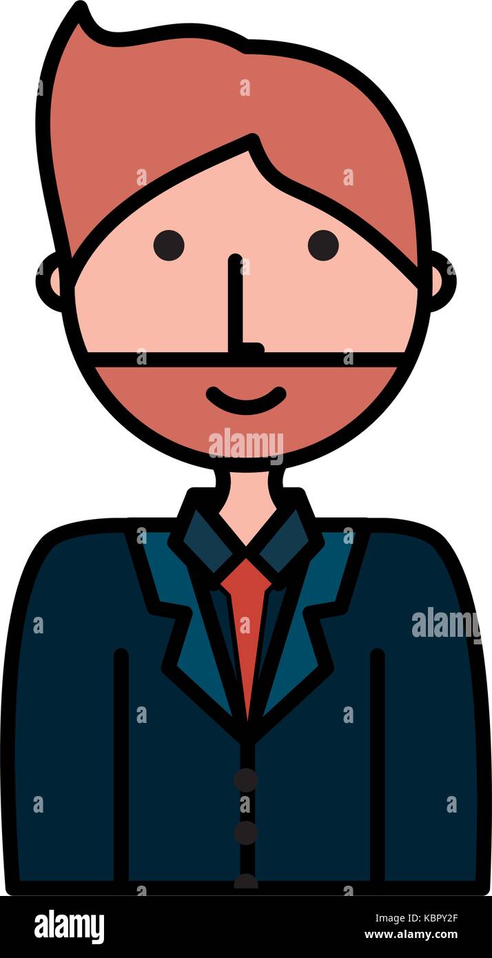 cartoon businessman icon over white background colorful design vector ...