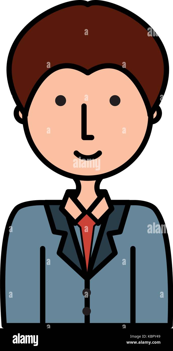 cartoon businessman icon over white background colorful design vector ...