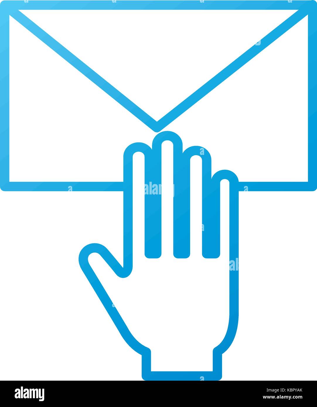 hand with email envelope message letter web symbol Stock Vector Image ...