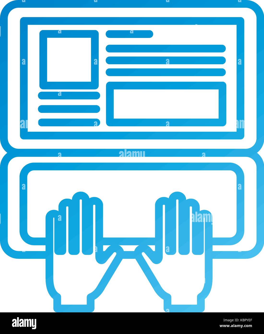 hand typing laptop working website page Stock Vector Image & Art - Alamy