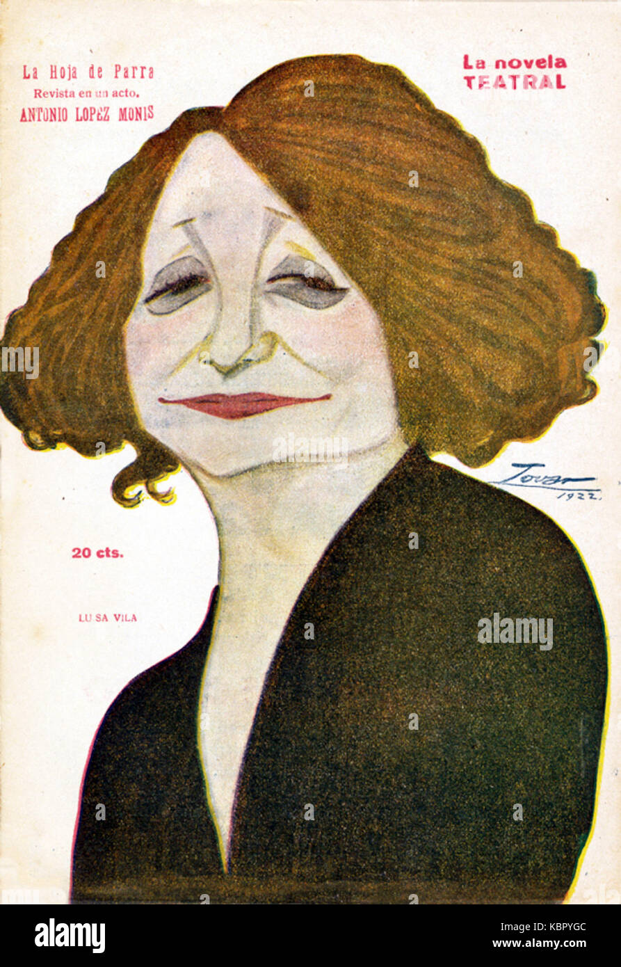 1922 04 09, La Novela Teatral, Luisa Vila, Tovar Stock Photo