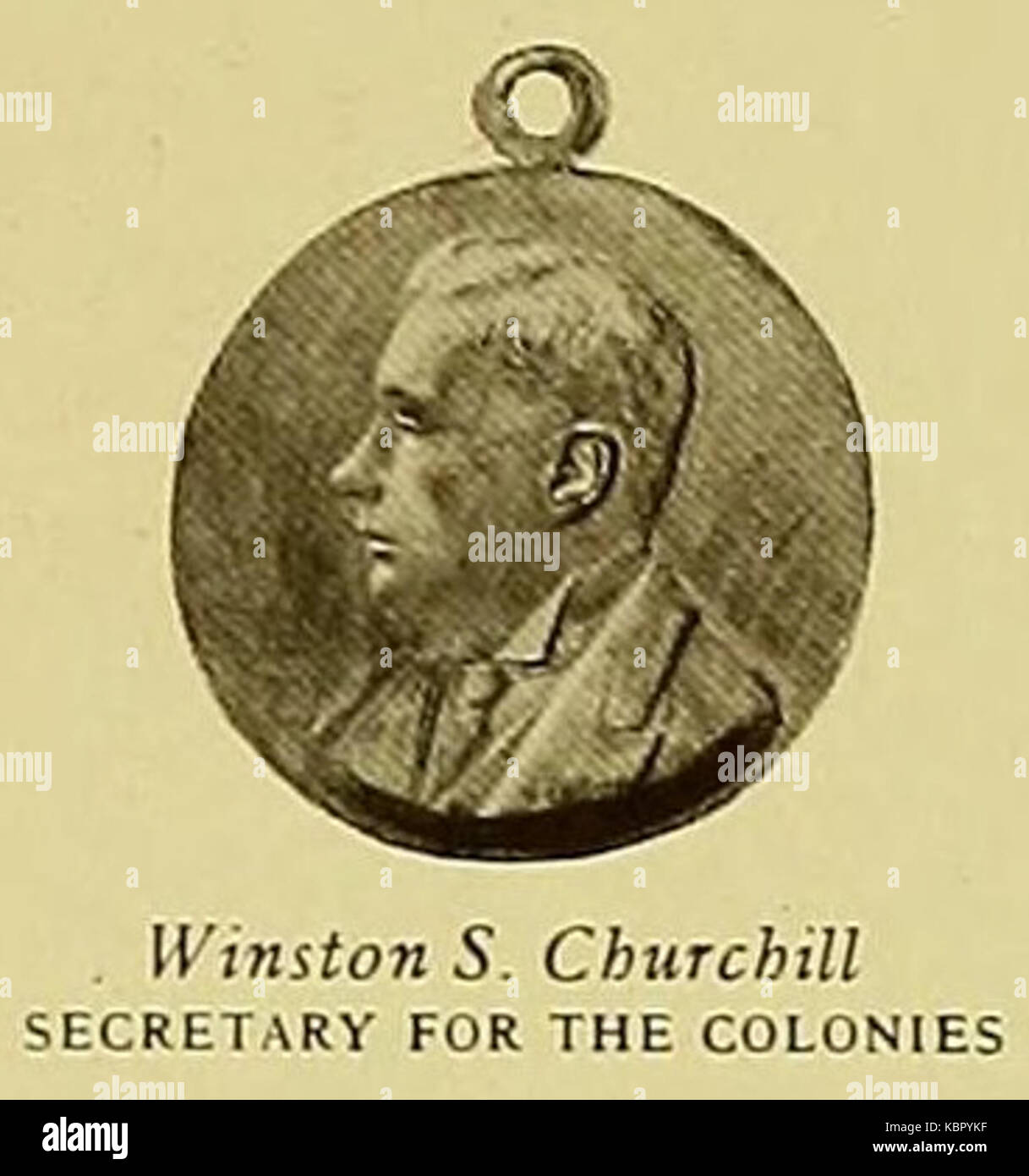 Winston S. Churchill. Medal designed by Emil Fuchs Stock Photo