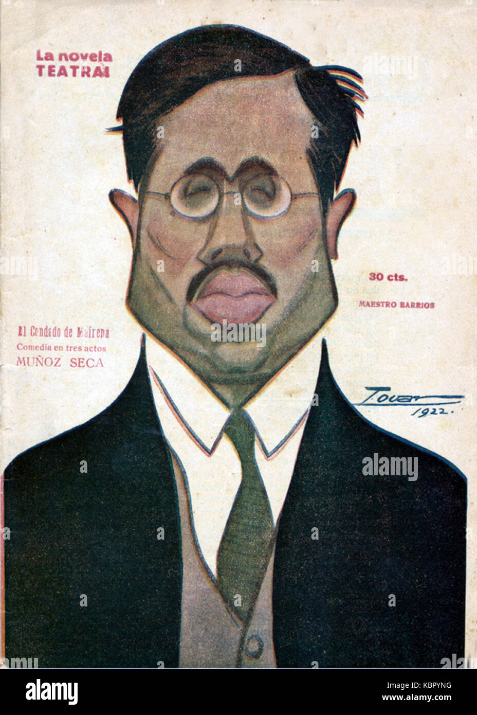 1922 04 02, La Novela Teatral, Maestro Barrios, Tovar Stock Photo