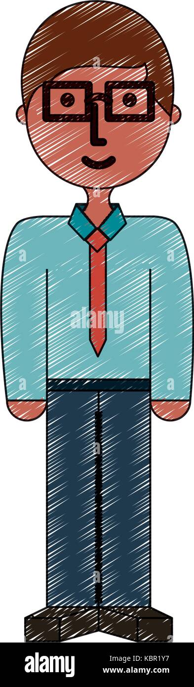 cartoon businessman icon over white background colorful design vector ...