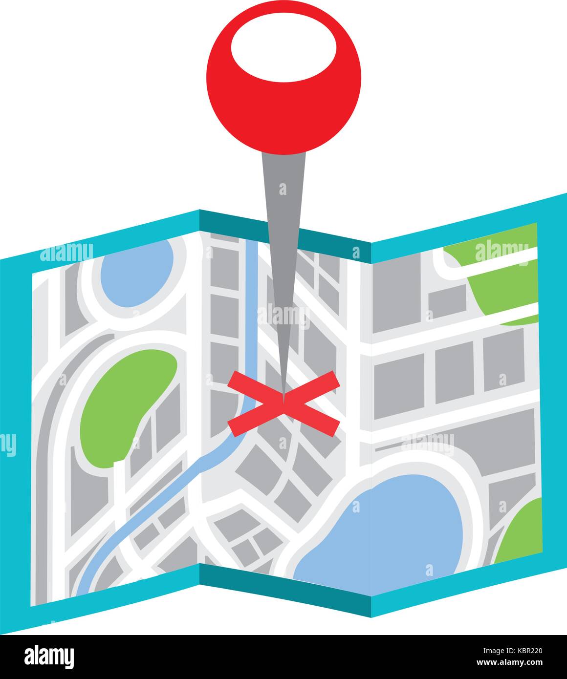 map navigation gps with pointer isolated on white background Stock ...