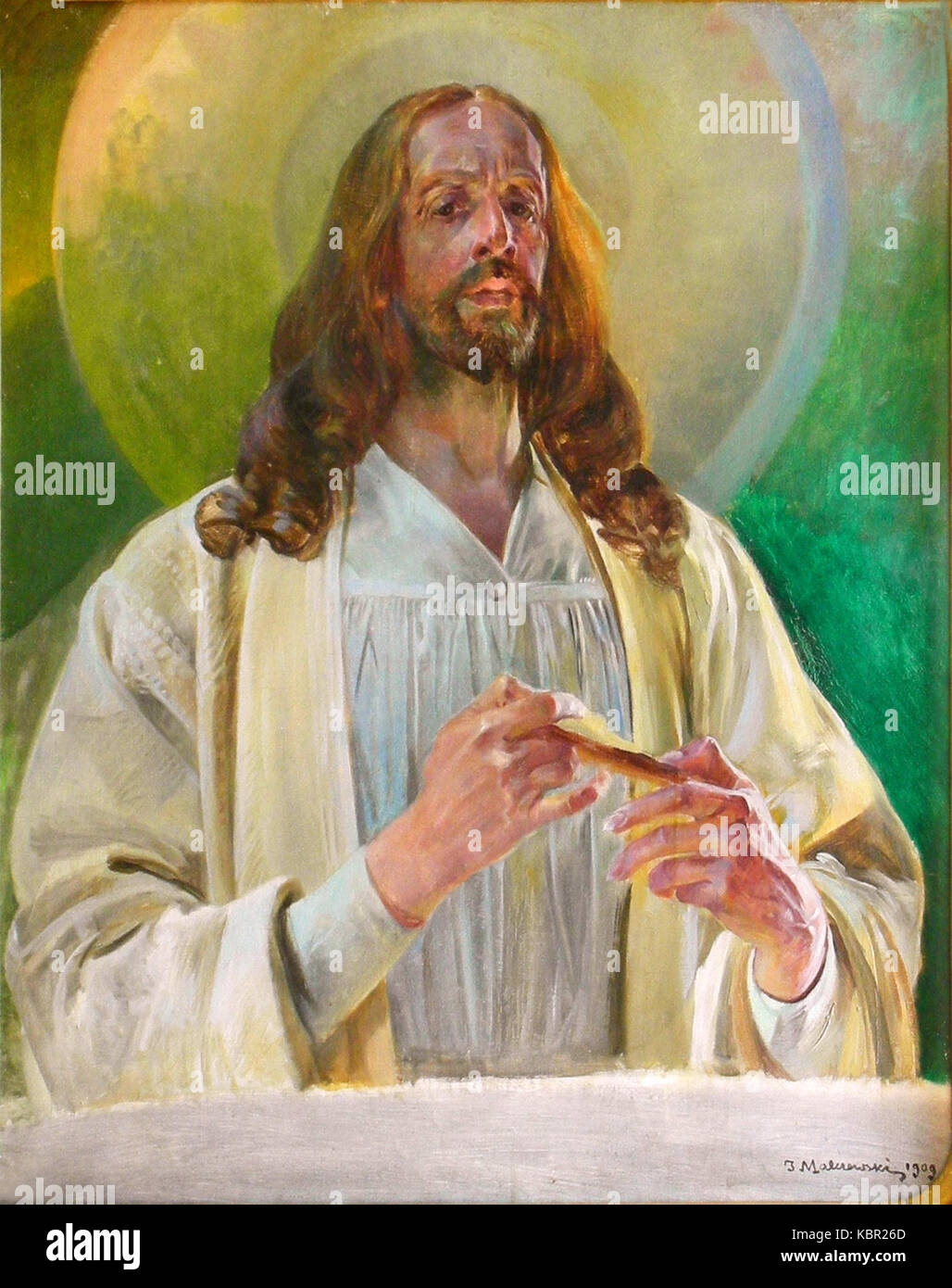 Lwowska Galeria Sztuki   Jacek Malczewski   Christ in Emmaus Stock Photo