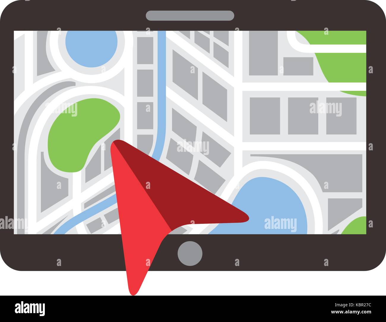 navigation gps device and city map with pins technology and traveling ...