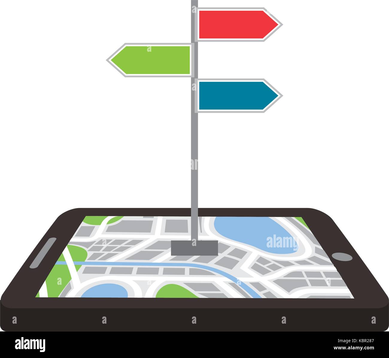 navigation gps device and city map with pins technology and traveling ...