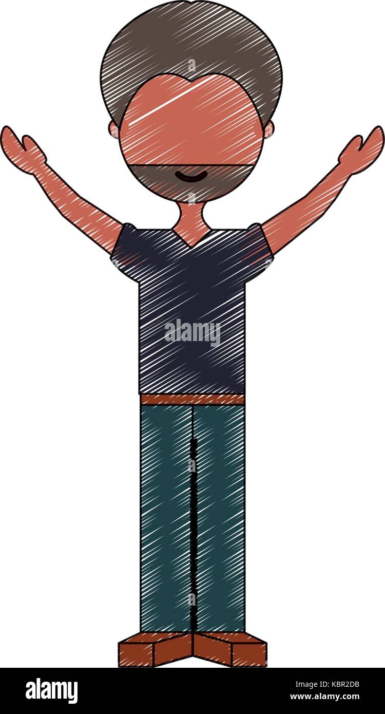avatar man standing icon over white background colorful design vector ...