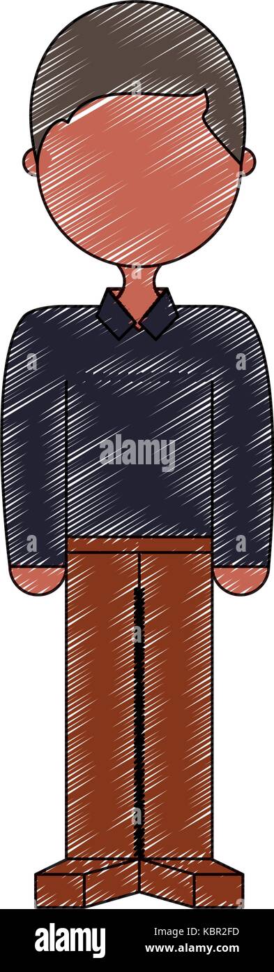 avatar man standing icon over white background colorful design vector ...