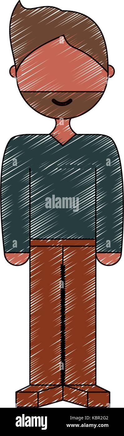 avatar man standing icon over white background colorful design vector ...