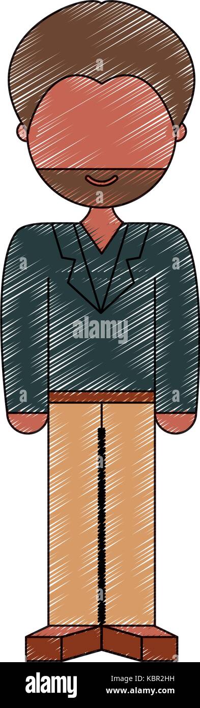 avatar man standing icon over white background colorful design vector ...
