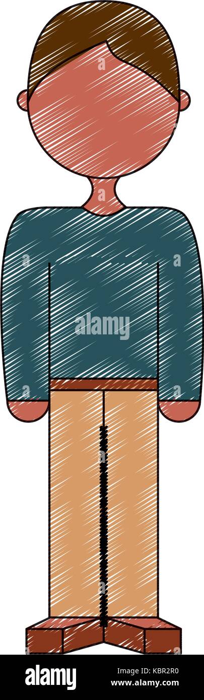 avatar man standing icon over white background colorful design vector ...