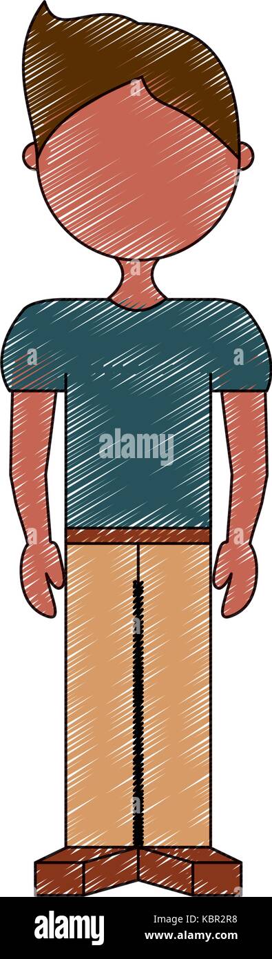 avatar man standing icon over white background colorful design vector ...