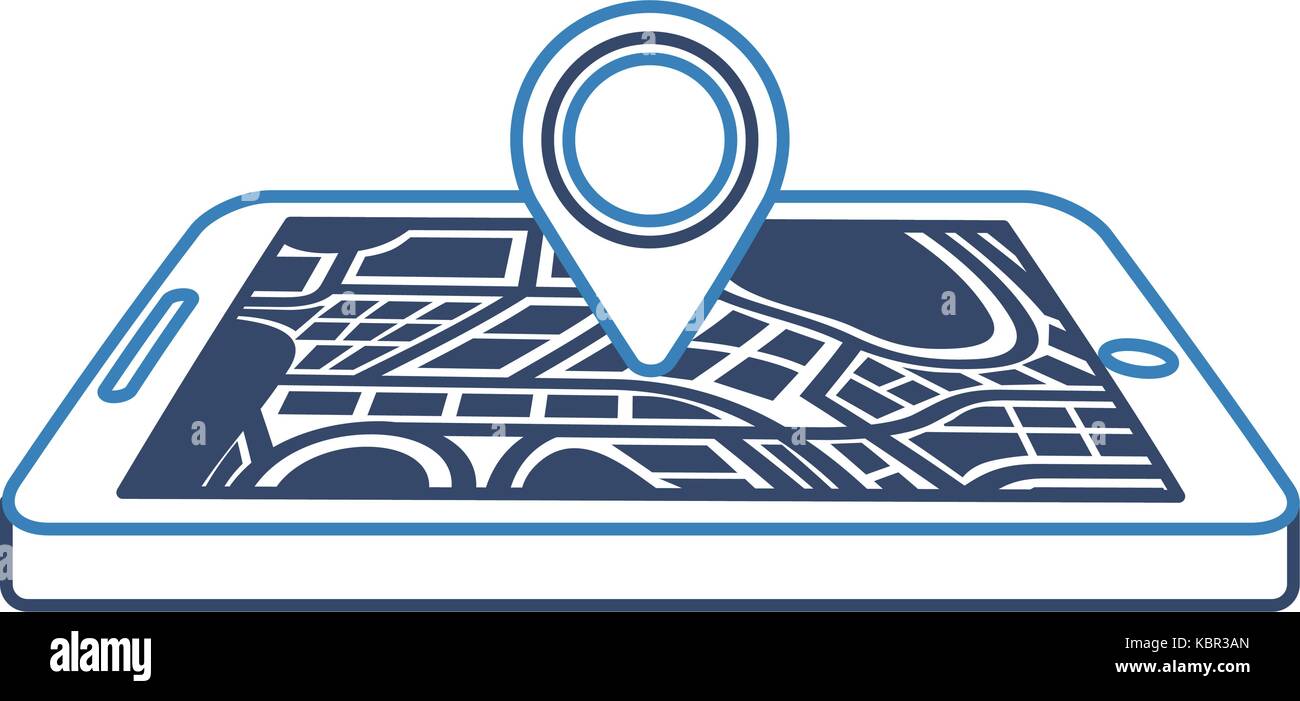 navigation gps device and city map with pins technology and traveling ...