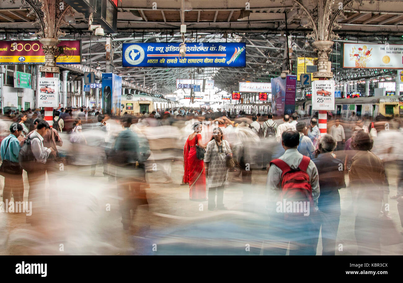 Chhatrapati Shivaji Terminus CST railway station, Mumbai Bombay India Stock Photo