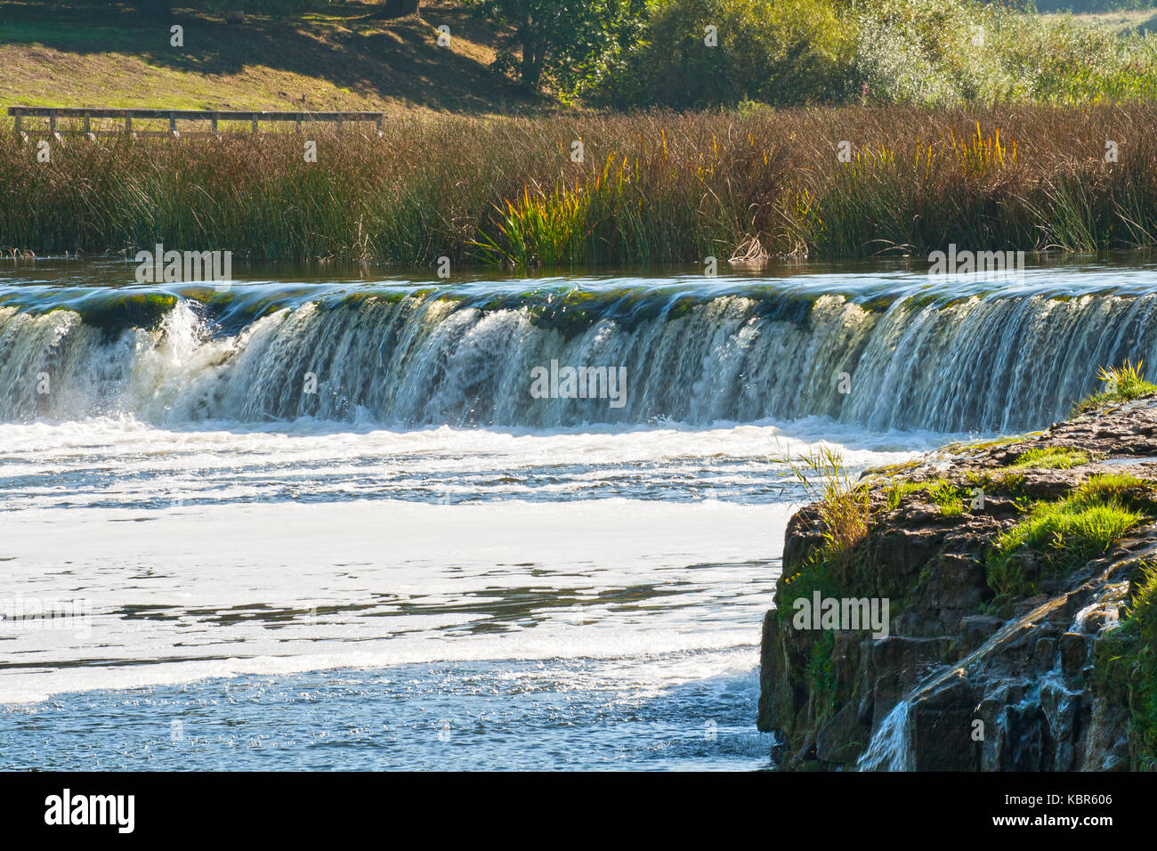 Ventas Rumba on the river Venta in Latvia the widest waterfall in Europe Stock Photo